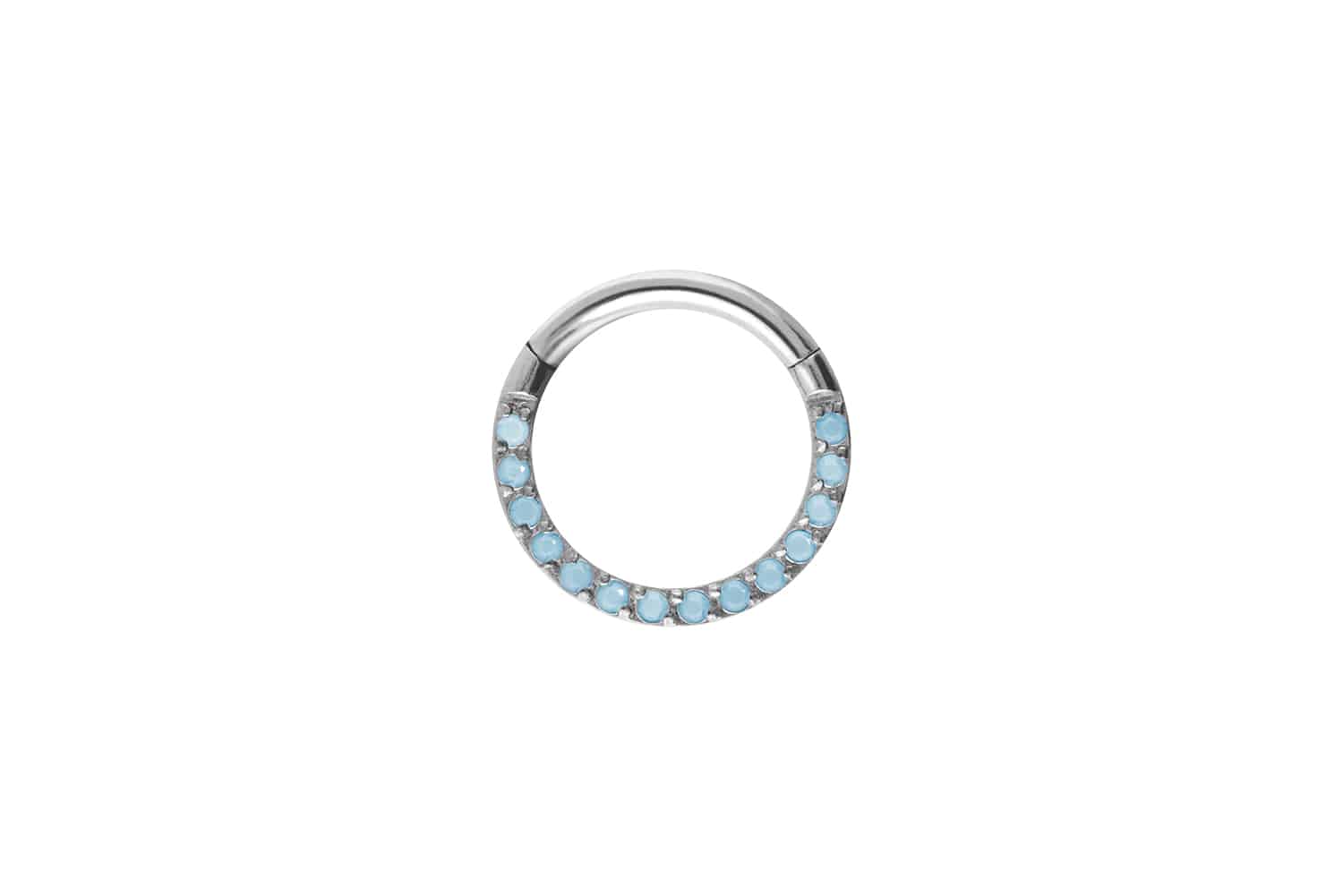 Titan Segmentring Clicker Piercing EINGEFASSTE SYNTHETISCHE TÜRKISE